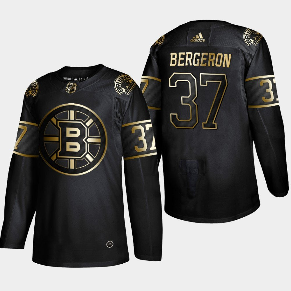 Boston Bruins #37 Patrice Bergeron Black Golden Edition Authentic Jersey