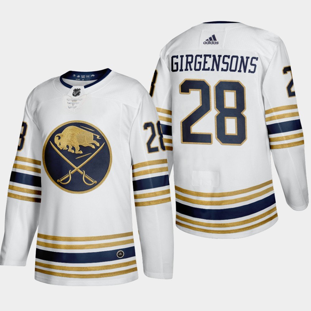 Buffalo Sabres #28 Zemgus Girgensons Authentic White Away Jersey